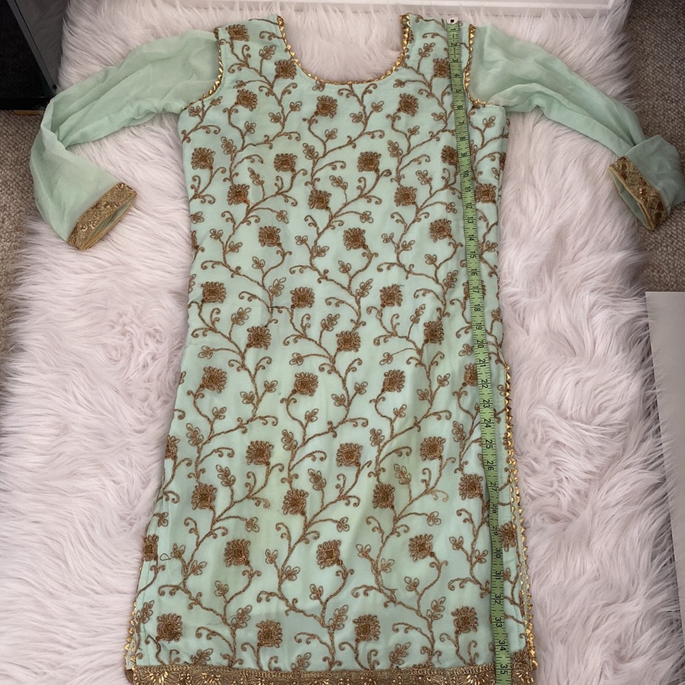 Mint Green Sharara - Picture 6 of 13